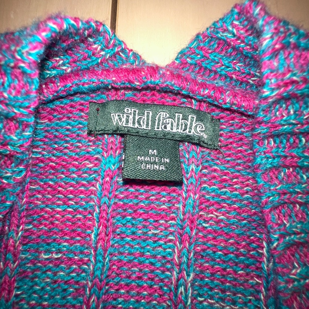 Wild Fable Vibrant Pink and Teal Cardigan - Picture 2 of 11